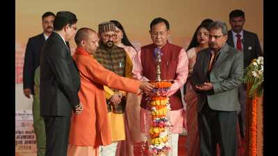 CM Yogi Adityanath inaugurating the conference at Lucknow University on Thursday (HT Photo) CM Yogi Adityanath inaugurating the conference at Lucknow University on Thursday (HT Photo)