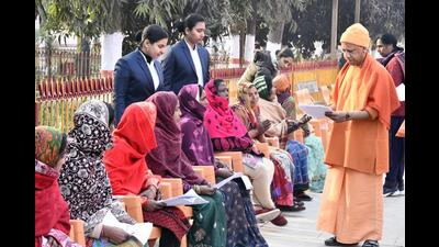 Chief minister Yogi Adityanath holds Janata Darbar in Gorakhpur on Thursday. (ANI Photo) Chief minister Yogi Adityanath holds Janata Darbar in Gorakhpur on Thursday. (ANI Photo)
