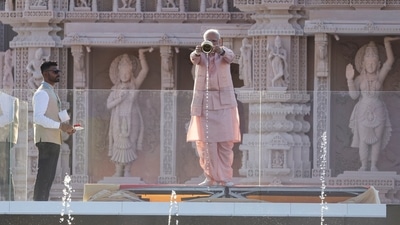 PM Modi inaugurated the Bochasanwasi Akshar Purushottam Swaminarayan Sanstha (BAPS) Mandir on Wednesday, the first Hindu temple in Abu Dhabi, UAE.&nbsp; (REUTERS)
