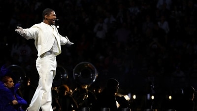 Usher performs during the halftime show of the NFL's Super Bowl LVIII between the Kansas City Chiefs and the San Francisco 49ers in Las Vegas, Nevada, U.S., February 11, 2024. REUTERS/Brian Snyder (REUTERS)