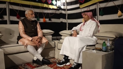 PM Narendra Modi meets Qatar's Sheikh Mohammed bin Abdulrahman Al Thani. (X/NarendraModi) PM Narendra Modi meets Qatar's Sheikh Mohammed bin Abdulrahman Al Thani. (X/NarendraModi)
