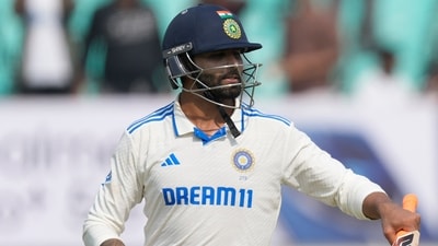 Ravindra Jadeja remained unbeaten on 110 off 212 balls. He also completed 3,000 runs in Test cricket.&nbsp; (AP)