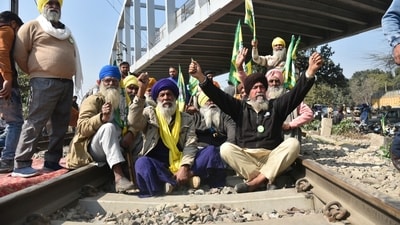 The 'Delhi Chalo' march of farmers from Punjab against the central government entered its third day on Thursday. Some trains on the Delhi-Amritsar route were diverted on Thursday after farmers squatted on tracks at many places in Punjab over the Haryana Police's action against 'Delhi Chalo' protesters. (AP) The 'Delhi Chalo' march of farmers from Punjab against the central government entered its third day on Thursday. Some trains on the Delhi-Amritsar route were diverted on Thursday after farmers squatted on tracks at many places in Punjab over the Haryana Police's action against 'Delhi Chalo' protesters. (AP)