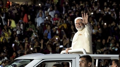 BJP said PM Modi's graph has been very high for quite some time now. (PTI) BJP said PM Modi's graph has been very high for quite some time now. (PTI)