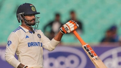 India's batter Ravindra Jadeja celebrates his century (PTI) India's batter Ravindra Jadeja celebrates his century (PTI)