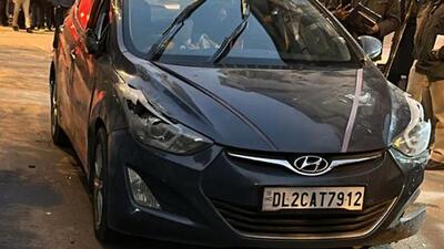 The car involved in the accident. (HT Photo)