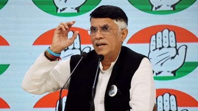 Congress leader Pawan Khera. (ANI Photo) (AICC)