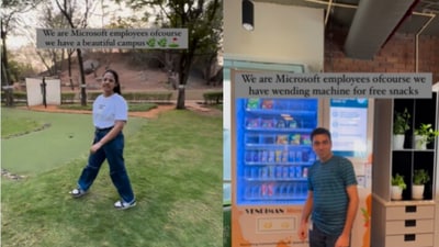 Microsoft employees showing the perks they receive in office. (Instagram/@twosisterslivingtheirlife) Microsoft employees showing the perks they receive in office. (Instagram/@twosisterslivingtheirlife)