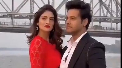 Nusrat Jahan with her husband and actor Yash Dasgupta. Nusrat Jahan with her husband and actor Yash Dasgupta.