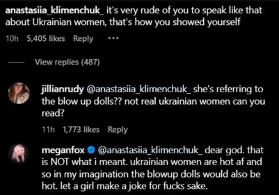 Megan Fox responds to hate comments (Megan Fox/ Instagram) Megan Fox responds to hate comments (Megan Fox/ Instagram)