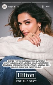 Deepika Padukone becomes global brand ambassador for Hilton. Deepika Padukone becomes global brand ambassador for Hilton.