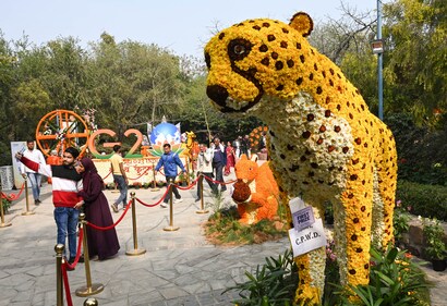 The theme of 36th edition of Garden Tourism Festival is Earth Laughs In Flowers. (Photo: Vipin Kumar/HT) The theme of 36th edition of Garden Tourism Festival is Earth Laughs In Flowers. (Photo: Vipin Kumar/HT)