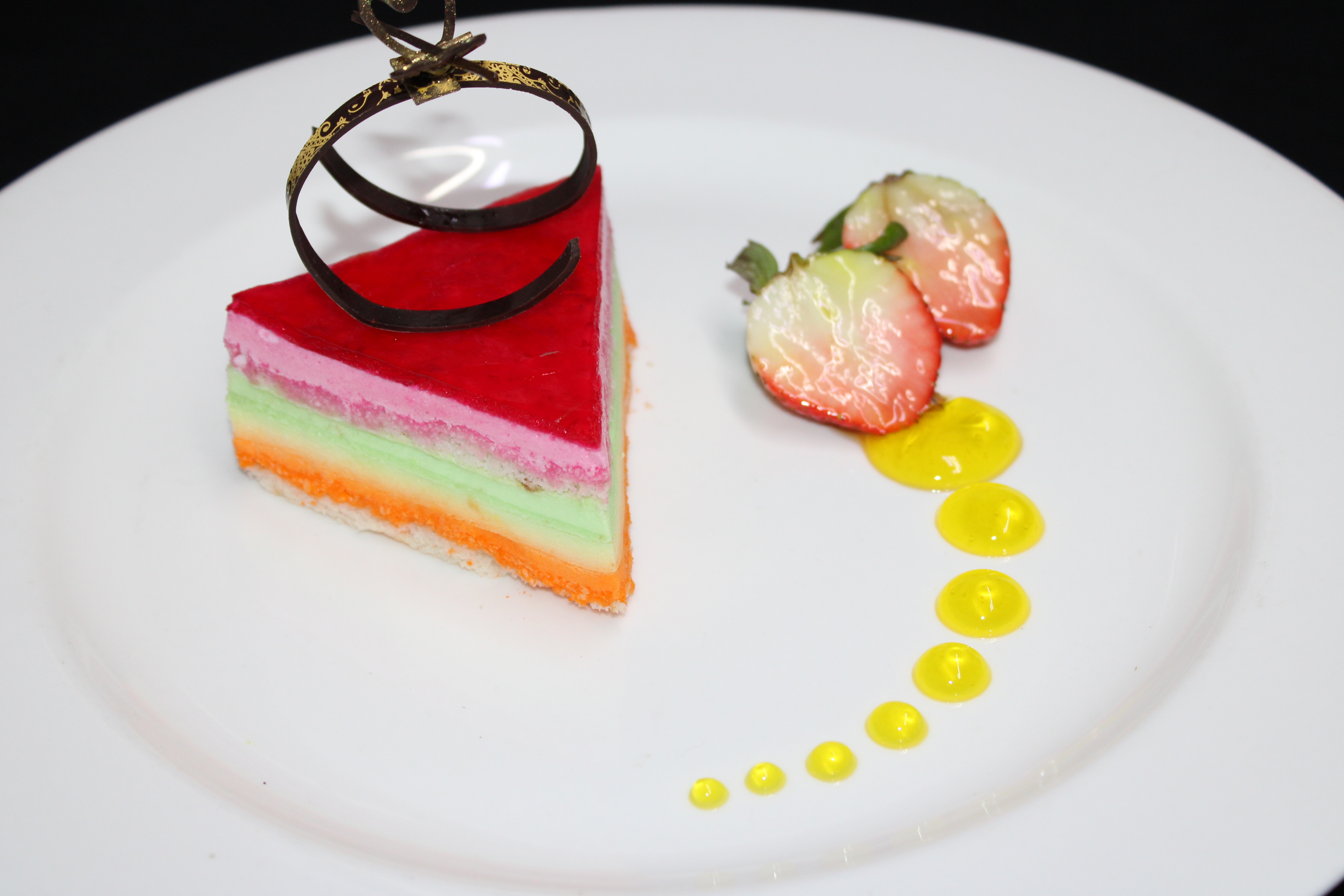 Orange, Pistachio and Strawberry cheesecake(Chef Mukesh Kumar)