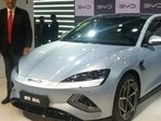 BYD Seal EV showcased in India at the Auto Expo 2023. The Chinese EV maker will finally launch the electric sedan in India on March 5.