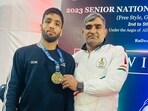 Sujeet Kalkal (left) won national title in 65kg weight class in Jaipur