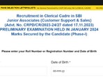 SBI Clerk Result 2024 Live: Junior Associate prelims results declared, link here