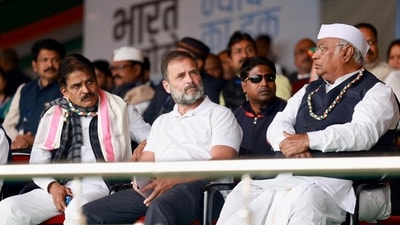 Congress president Mallikarjun Kharge with party leader Rahul Gandhi during the 'Bharat Jodo Nyay Yatra'. (ANI Photo) Congress president Mallikarjun Kharge with party leader Rahul Gandhi during the 'Bharat Jodo Nyay Yatra'. (ANI Photo)