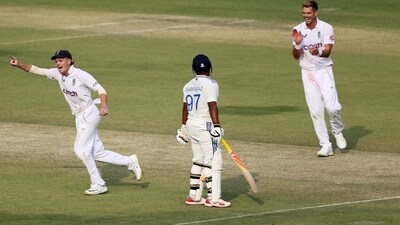 Sarfaraz Khan was stranded after Ravindra Jadeja pulled out at the last moment. (ANI ) Sarfaraz Khan was stranded after Ravindra Jadeja pulled out at the last moment. (ANI )