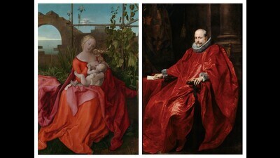 Albrecht Durer’s The Madonna with the Iris (1508), painted with vermillion made from the Kermes vermilio insect. Cardinal Agostino Pallavicini, in robes painted with cochineal, by Anthony van Dyck (c. 1621). (Bridgeman Images; Getty Museum Collection) Albrecht Durer’s The Madonna with the Iris (1508), painted with vermillion made from the Kermes vermilio insect. Cardinal Agostino Pallavicini, in robes painted with cochineal, by Anthony van Dyck (c. 1621). (Bridgeman Images; Getty Museum Collection)