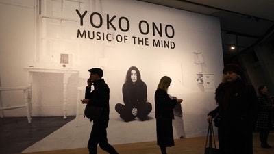 Visitors walk past a poster during a photocall to promote the forthcoming exhibition 'Yoko Ono: Music of the Mind' at Tate Modern in London. The exhibition is set to run from February 15 until September 1, 2024. Beyond the Beatles: London exhibition celebrates ‘unknown’ artistic legacy of conceptual art icon (Photo by Daniel LEAL / AFP) Visitors walk past a poster during a photocall to promote the forthcoming exhibition 'Yoko Ono: Music of the Mind' at Tate Modern in London. The exhibition is set to run from February 15 until September 1, 2024. Beyond the Beatles: London exhibition celebrates ‘unknown’ artistic legacy of conceptual art icon (Photo by Daniel LEAL / AFP)