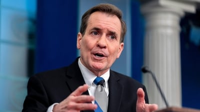 White House national security communications adviser John Kirby speaks at a press briefing at the White House in Washington, Thursday, Feb. 15, 2024. (AP) White House national security communications adviser John Kirby speaks at a press briefing at the White House in Washington, Thursday, Feb. 15, 2024. (AP)