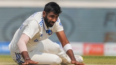 Jasprit Bumrah called up the physio to check his right hamstring while bowling to Joe Root in the final session.&nbsp; (PTI)