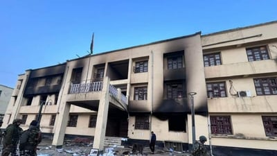 Fresh Manipur violence saw district collector’s residence burnt along with vehicles of the security forces. (Sourced) Fresh Manipur violence saw district collector’s residence burnt along with vehicles of the security forces. (Sourced)