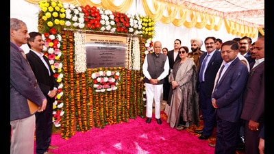 The six-storey Hostel Block, spanning a covered area of 2,40,750 square feet, is poised to address the pressing need for accommodation for MBBS students at GMCH, Chandigarh. (HT Photo)