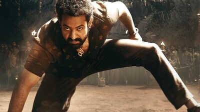 Jr NTR in the new poster of Devara. Jr NTR in the new poster of Devara.