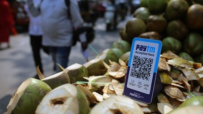 Paytm crisis: A QR code for the Paytm digital payment system at a roadside coconut stall in Mumbai, India, on Thursday, Feb. 1, 2024. (Bloomberg)