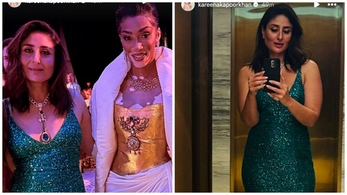 Kareena Kapoor with Winnie Harlow and clicking herself in the mirror. Kareena Kapoor with Winnie Harlow and clicking herself in the mirror.