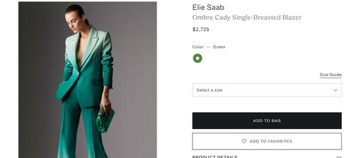Her blazer comes with a price tag of $2,725 which is equivalent to ₹2.26 lakh. (modaoperandi.com) Her blazer comes with a price tag of $2,725 which is equivalent to ₹2.26 lakh. (modaoperandi.com)