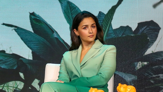 Alia Bhatt during the trailer launch of the web series Poacher. (PTI)