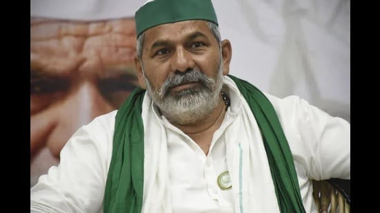 Bharatiya Kisan Union (BKU) leader Rakesh Tikait told reporters that the protest was for farmers’ demands, including implementation of the Swaminathan Commission report and loan waiver etc. (HT FILE)