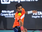 India's Sumit Nagal returns the ball