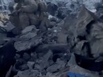 Russia-Ukraine War: A Ukrainian soldier sits amid the rubble of a nearly destroyed building, in Avdiivka, Ukraine.