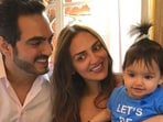 Esha Deol and Bharat Takhtani and their daughter Radhya. (File Photo)