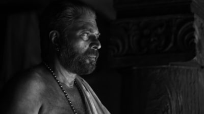 Mammootty in a still from Bramayugam. Mammootty in a still from Bramayugam.