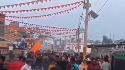Clashes were reported from Bhagalpur, Saharsa, Sitamarhi, Sheikhpura, Siwan and Jamui during the idol immersion after Saraswati puja since Wednesday (Twitter/screengrab) Clashes were reported from Bhagalpur, Saharsa, Sitamarhi, Sheikhpura, Siwan and Jamui during the idol immersion after Saraswati puja since Wednesday (Twitter/screengrab)