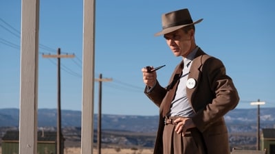 This image released by Universal Pictures shows Matt Damon as Gen. Leslie Groves, left, and Cillian Murphy as J. Robert Oppenheimer in a scene from "Oppenheimer." (Universal Pictures via AP) (AP) This image released by Universal Pictures shows Matt Damon as Gen. Leslie Groves, left, and Cillian Murphy as J. Robert Oppenheimer in a scene from "Oppenheimer." (Universal Pictures via AP) (AP)