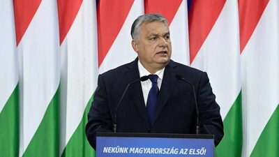 Hungarian Prime Minister Viktor Orban delivers his annual State of the Nation speech, in Budapest, Hungary. (Reuters)