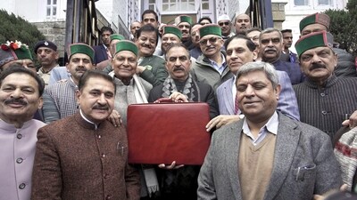 Himachal Pradesh Chief Minister Sukhwinder Singh Sukhu before presenting the State Budget 2024-25 (PTI)