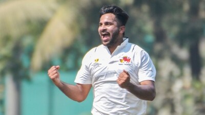 Shardul Thakur of Mumbai celebrates dismissing an Assam batsman in the Ranji Trophy match (PTI) Shardul Thakur of Mumbai celebrates dismissing an Assam batsman in the Ranji Trophy match (PTI)