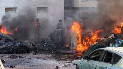 Visuals from the area showed cars parked inside the outlet being destroyed as huge flames engulfed the establishment. (Representative image) (AFP) Visuals from the area showed cars parked inside the outlet being destroyed as huge flames engulfed the establishment. (Representative image) (AFP)