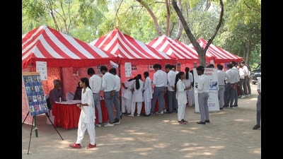 The ‘career melas’ are being organised in schools by Books For All (BFA), a Noida-based BGO, which also counsels students on vocational courses that will help them land jobs in a short time (HT Photo) The ‘career melas’ are being organised in schools by Books For All (BFA), a Noida-based BGO, which also counsels students on vocational courses that will help them land jobs in a short time (HT Photo)