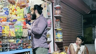 The pictures of Yash visiting a local shop in Karnataka went viral on social media. The pictures of Yash visiting a local shop in Karnataka went viral on social media.