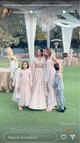 Mira Rajput and kids at a wedding. Mira Rajput and kids at a wedding.