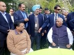 Congress president Mallikarjun Kharge with Delhi Chief Minister Arvind Kejriwal during a meeting, at Congress leader Abhishek Manu Singhvi's residence in New Delhi on Sunday. (ANI Photo) Congress president Mallikarjun Kharge with Delhi Chief Minister Arvind Kejriwal during a meeting, at Congress leader Abhishek Manu Singhvi's residence in New Delhi on Sunday. (ANI Photo)