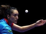 India's Manika Batra in action during her women's singles group stage match