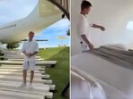 The image, taken from a video shared by Anand Mahindra, shows a part of the plane-turned-villa property. The image, taken from a video shared by Anand Mahindra, shows a part of the plane-turned-villa property.